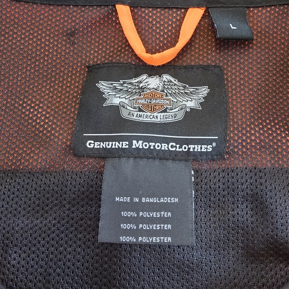 Harley Davidson Hi Vis Reflective Riding Vest Motorcycle Orange Large - Picture 3 of 4